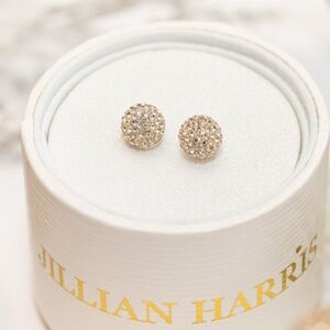 Hillberg and Berk- Jilly Sparkle Ball Earrings in Champagne